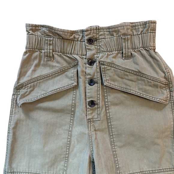 Urban Outfitters BDG Umber High Waist Paper Bag Painter Pants Army Olive Green S - Picture 5 of 10